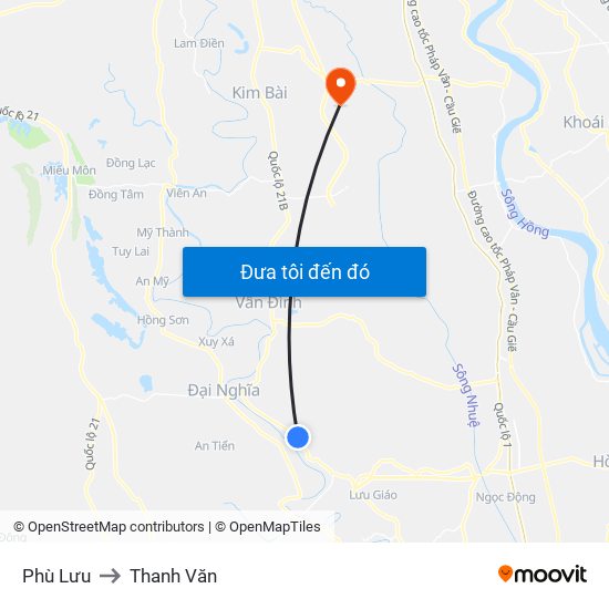 Phù Lưu to Thanh Văn map