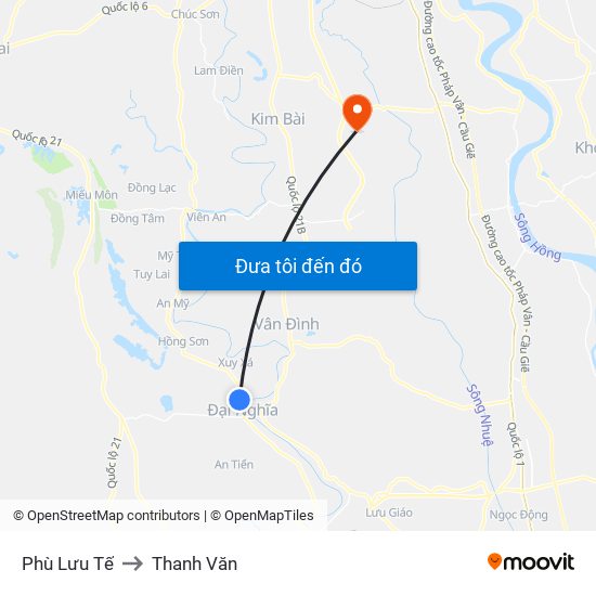 Phù Lưu Tế to Thanh Văn map