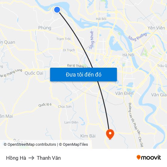 Hồng Hà to Thanh Văn map