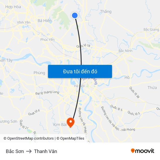 Bắc Sơn to Thanh Văn map