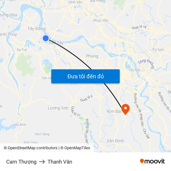 Cam Thượng to Thanh Văn map