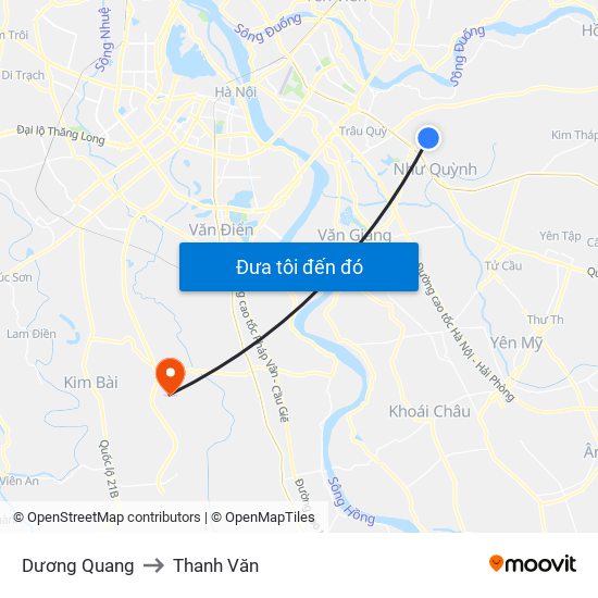 Dương Quang to Thanh Văn map