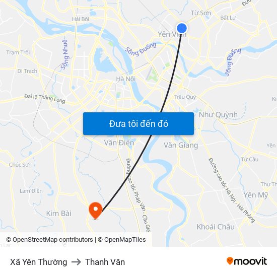 Xã Yên Thường to Thanh Văn map