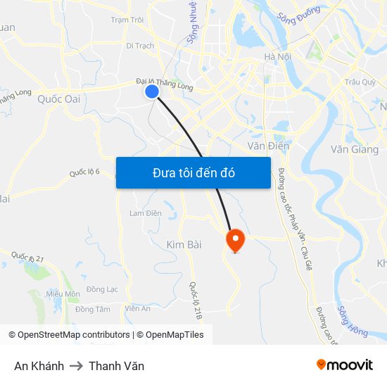 An Khánh to Thanh Văn map