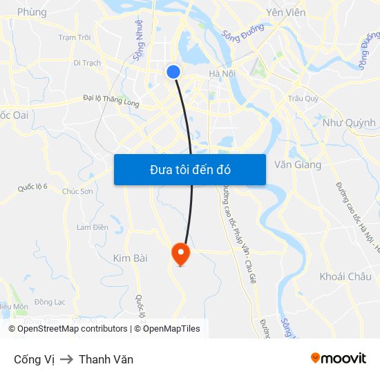 Cống Vị to Thanh Văn map