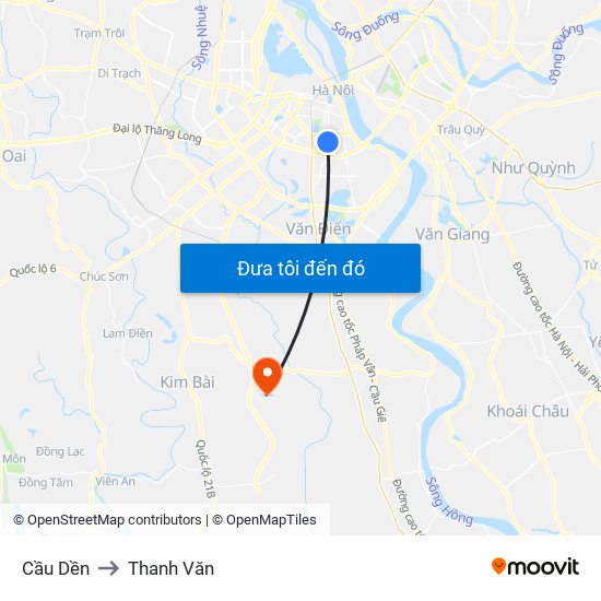 Cầu Dền to Thanh Văn map