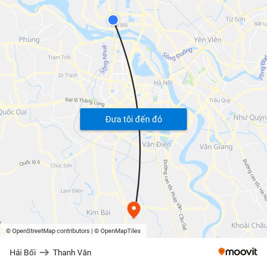 Hải Bối to Thanh Văn map