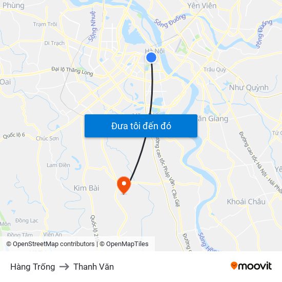 Hàng Trống to Thanh Văn map