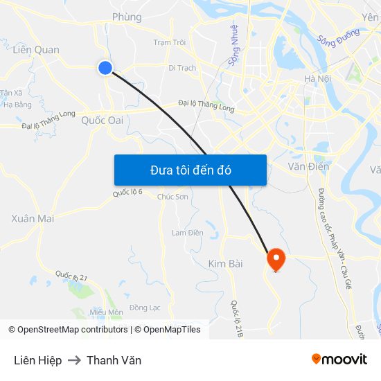 Liên Hiệp to Thanh Văn map