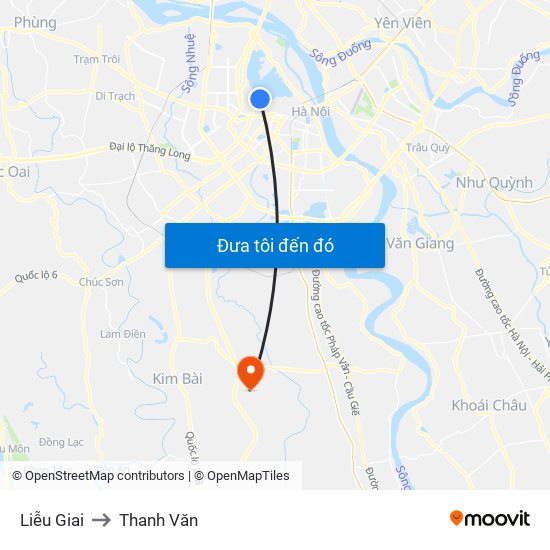 Liễu Giai to Thanh Văn map