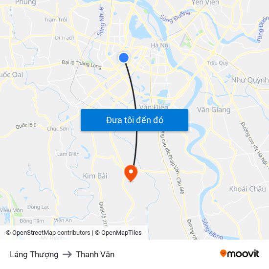 Láng Thượng to Thanh Văn map