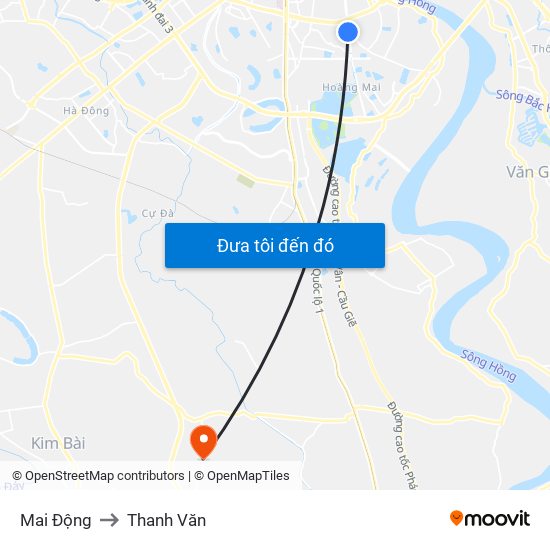 Mai Động to Thanh Văn map