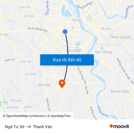 Ngã Tư Sở to Thanh Văn map