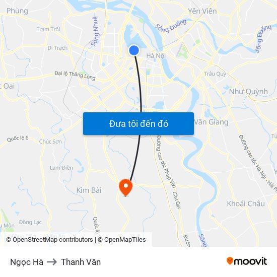 Ngọc Hà to Thanh Văn map