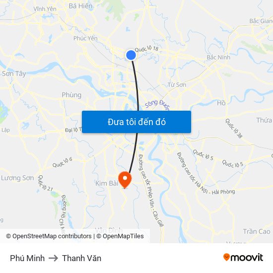 Phú Minh to Thanh Văn map