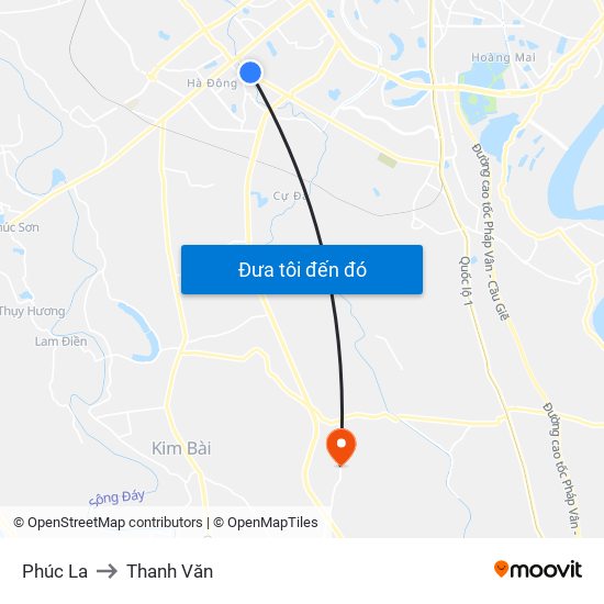 Phúc La to Thanh Văn map