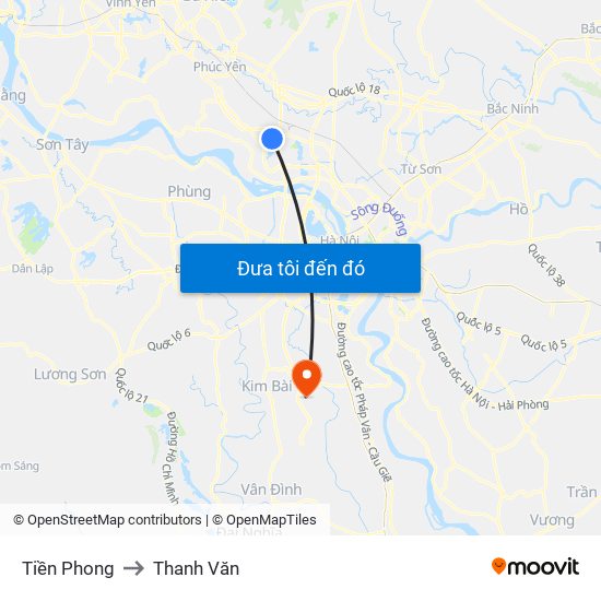 Tiền Phong to Thanh Văn map