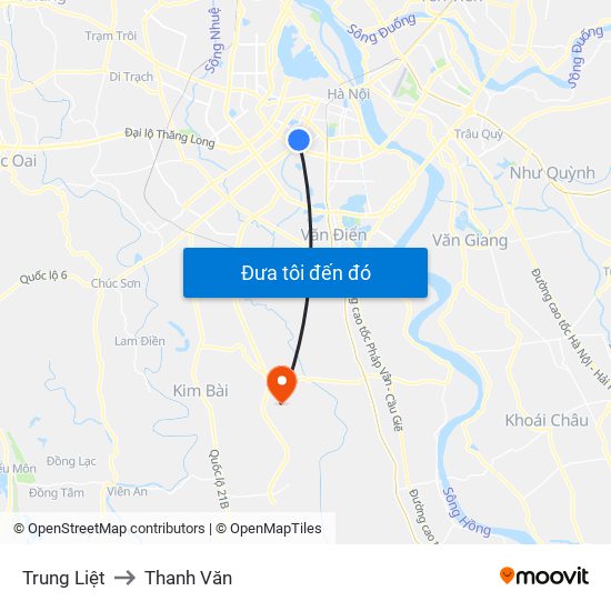 Trung Liệt to Thanh Văn map
