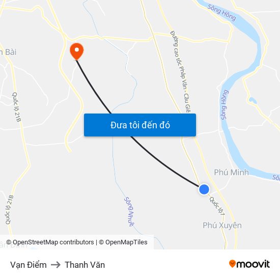 Vạn Điểm to Thanh Văn map