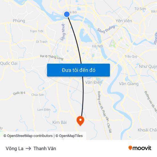 Võng La to Thanh Văn map