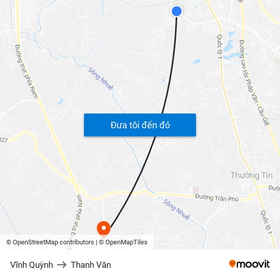 Vĩnh Quỳnh to Thanh Văn map