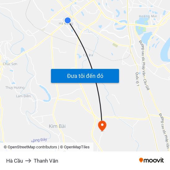 Hà Cầu to Thanh Văn map