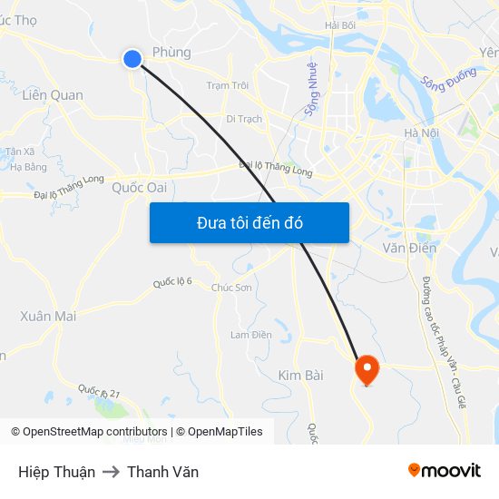 Hiệp Thuận to Thanh Văn map