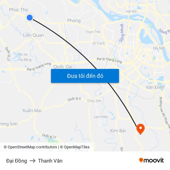 Đại Đồng to Thanh Văn map
