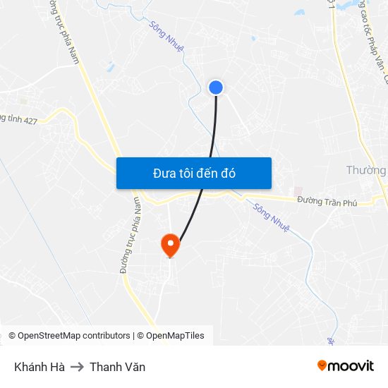 Khánh Hà to Thanh Văn map