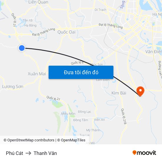 Phú Cát to Thanh Văn map