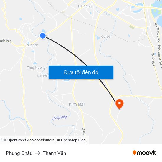 Phụng Châu to Thanh Văn map