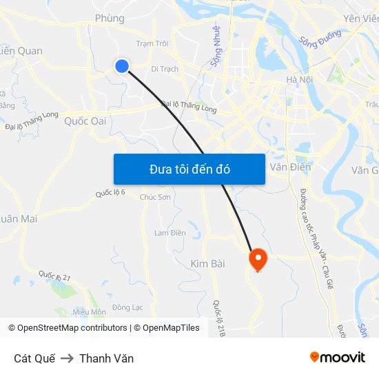 Cát Quế to Thanh Văn map