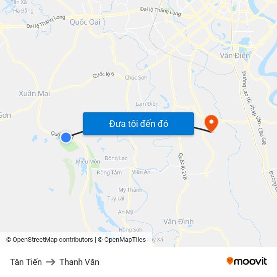 Tân Tiến to Thanh Văn map