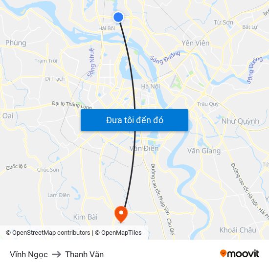 Vĩnh Ngọc to Thanh Văn map