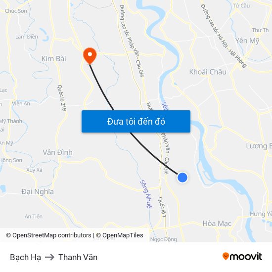 Bạch Hạ to Thanh Văn map
