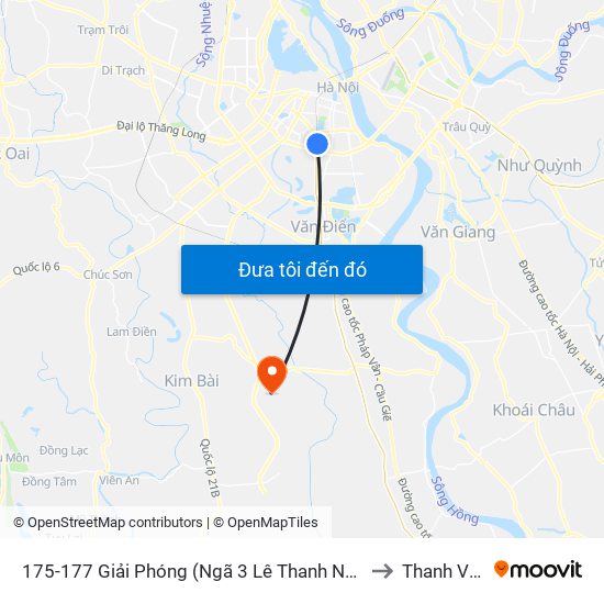 175-177 Giải Phóng (Ngã 3 Lê Thanh Nghị) to Thanh Văn map