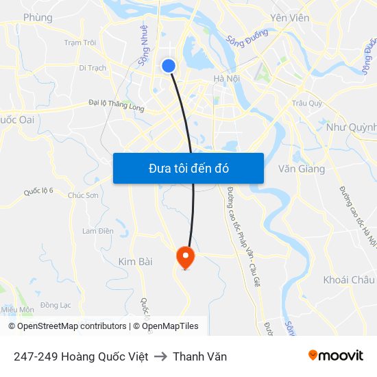 247-249 Hoàng Quốc Việt to Thanh Văn map