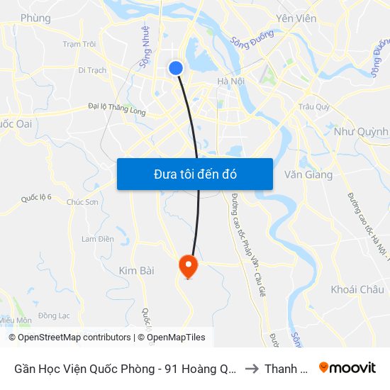 Gần Học Viện Quốc Phòng - 91 Hoàng Quốc Việt to Thanh Văn map