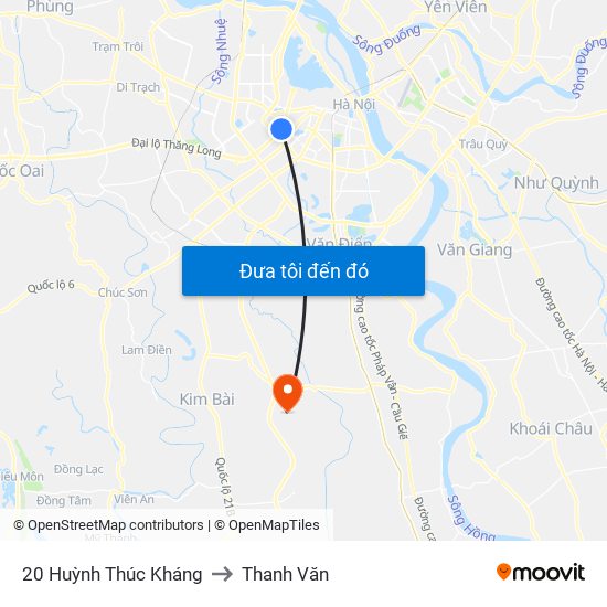 20 Huỳnh Thúc Kháng to Thanh Văn map