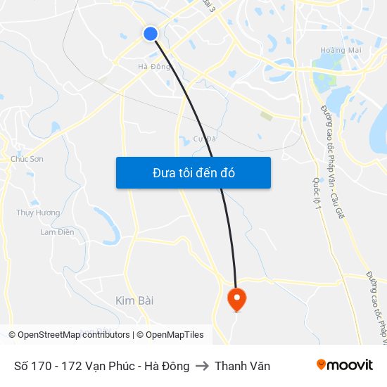 Số 170 - 172 Vạn Phúc - Hà Đông to Thanh Văn map