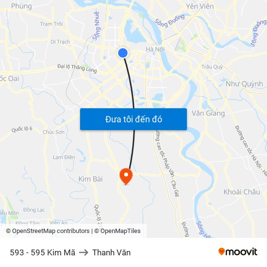 593 - 595 Kim Mã to Thanh Văn map