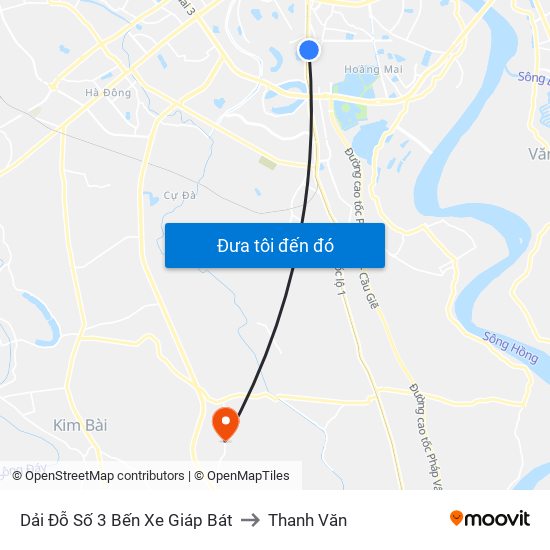 Dải Đỗ Số 3 Bến Xe Giáp Bát to Thanh Văn map