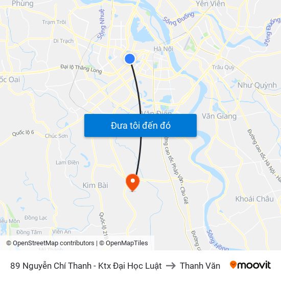 89 Nguyễn Chí Thanh - Ktx Đại Học Luật to Thanh Văn map