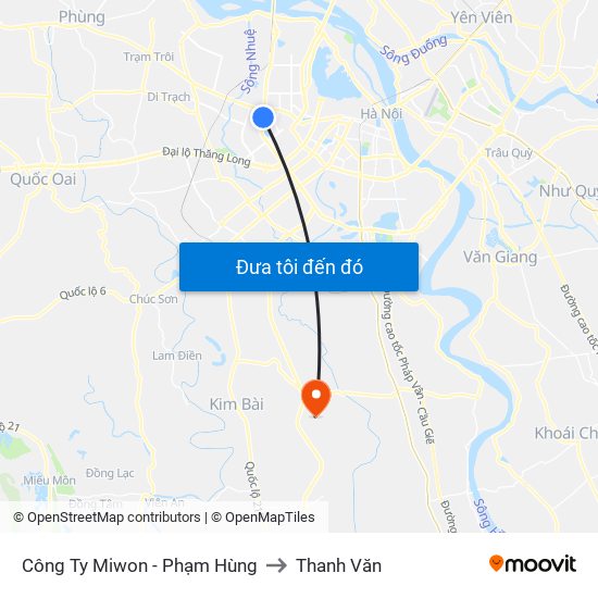 Công Ty Miwon - Phạm Hùng to Thanh Văn map