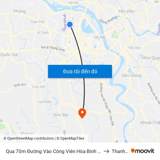 Qua 70m Đường Vào Công Viên Hòa Bình - Phạm Văn Đồng to Thanh Văn map