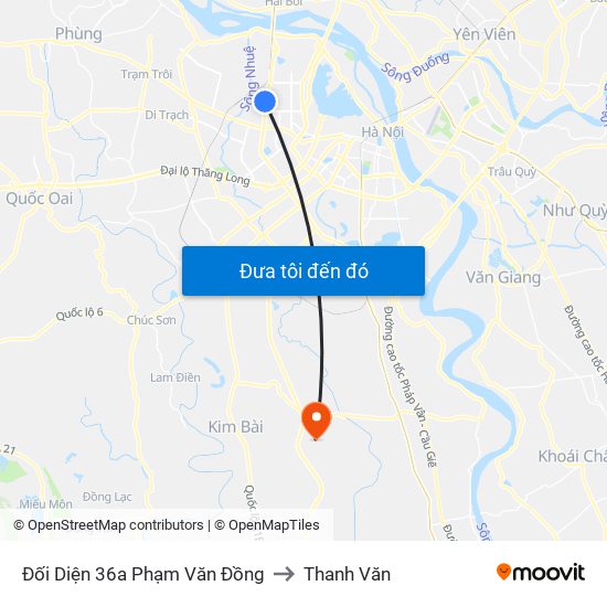 Đối Diện 36a Phạm Văn Đồng to Thanh Văn map