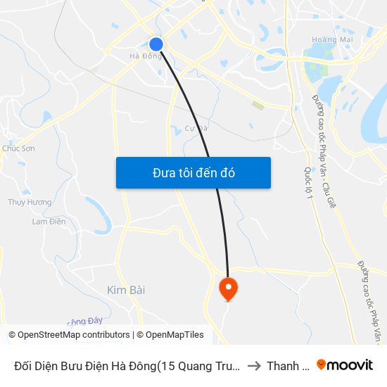 Đối Diện Bưu Điện Hà Đông(15 Quang Trung Hà Đông) to Thanh Văn map