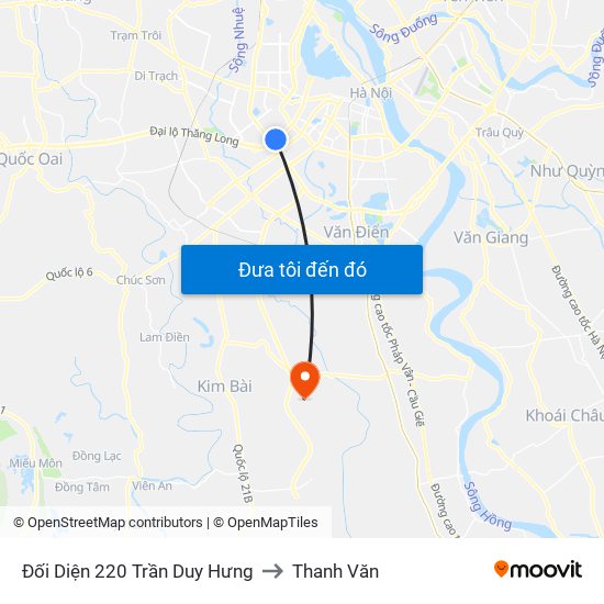 Đối Diện 220 Trần Duy Hưng to Thanh Văn map