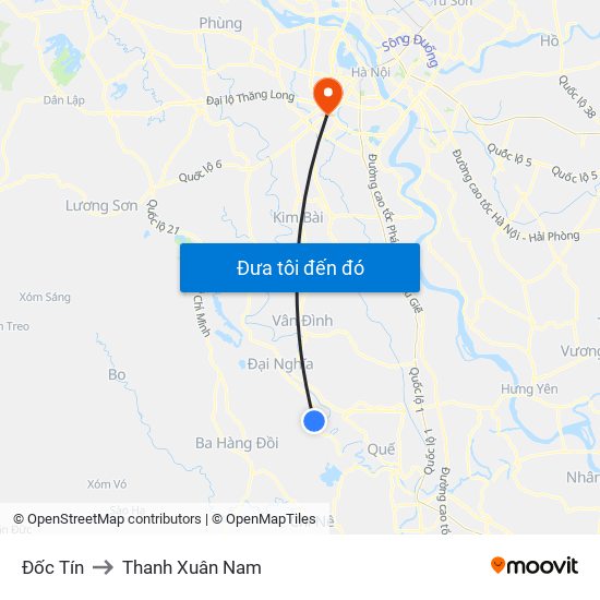 Đốc Tín to Thanh Xuân Nam map