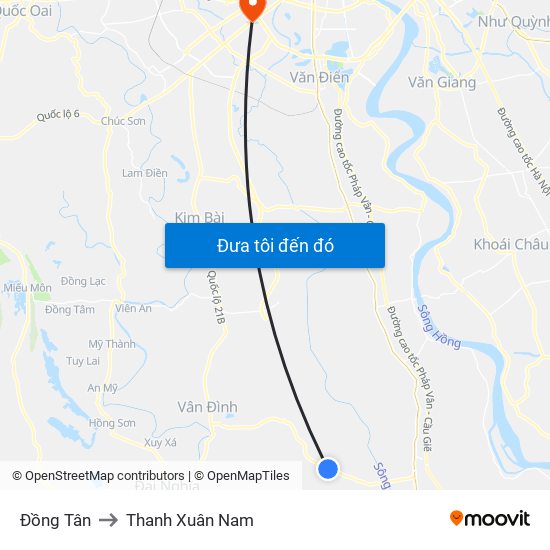 Đồng Tân to Thanh Xuân Nam map